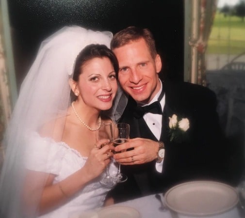 Christina Arangio and her husband, Chad, at her marriage.